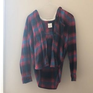 American Eagle hooded flannel